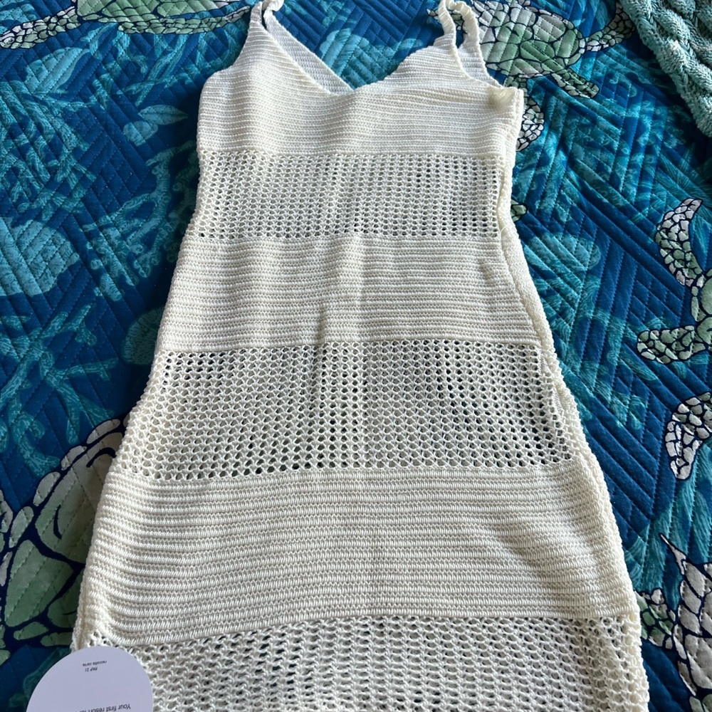 White Sheath Spaghetti Strap Resort Coverup - Picture 2 of 2
